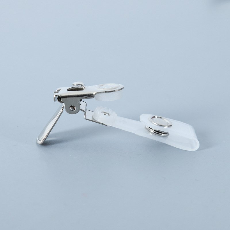 Badge Holders Name Tags Work Badges Premium Metal Badge Clips with Clear PVC Straps for ID Cards