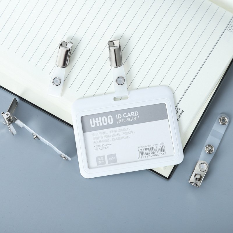 Badge Holders Name Tags Work Badges Premium Metal Badge Clips with Clear PVC Straps for ID Cards