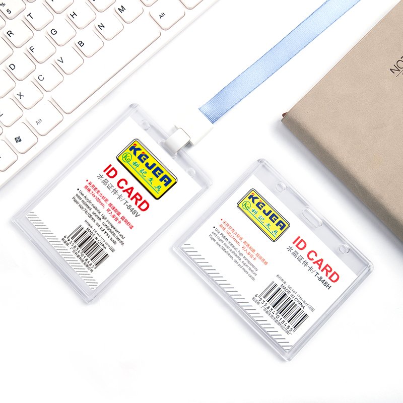 Heavy Duty Card Holder Plastic Card Protector Cover Transparent Badge Protector High Transparent Clear Acrylic ID Card Holder