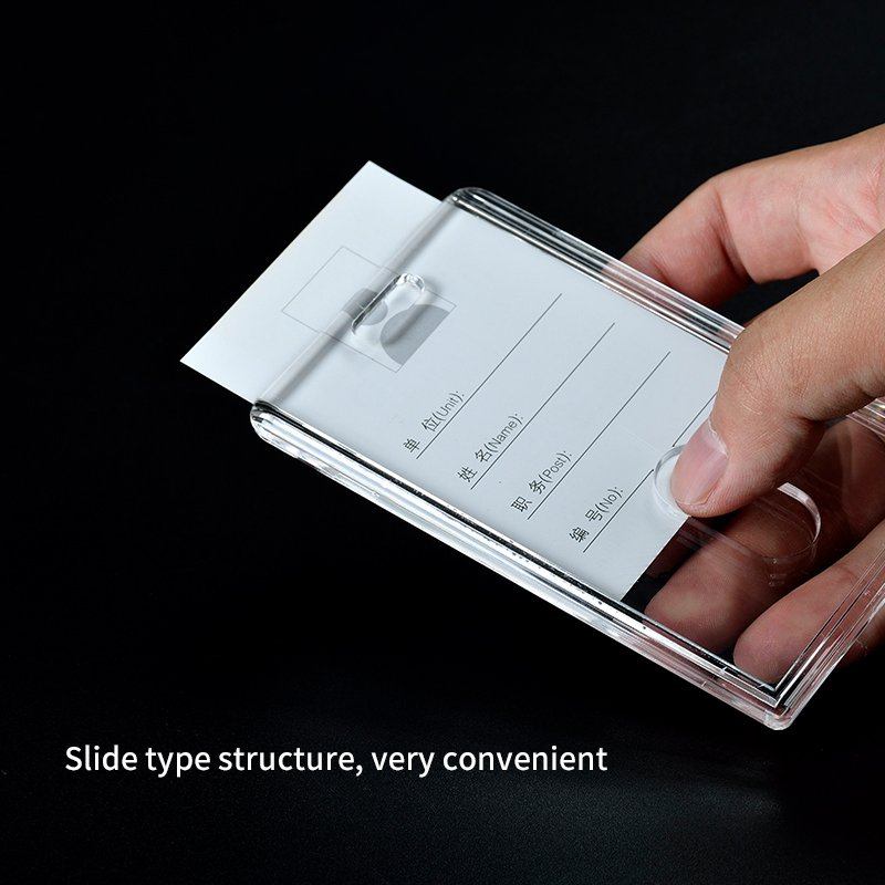 Heavy Duty Card Holder Plastic Card Protector Cover Transparent Badge Protector High Transparent Clear Acrylic ID Card Holder