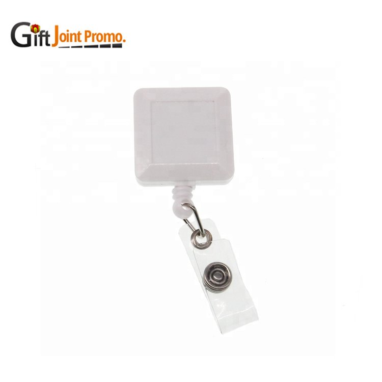 Custom Logo Square Shape Retractable Reel Badge Holder