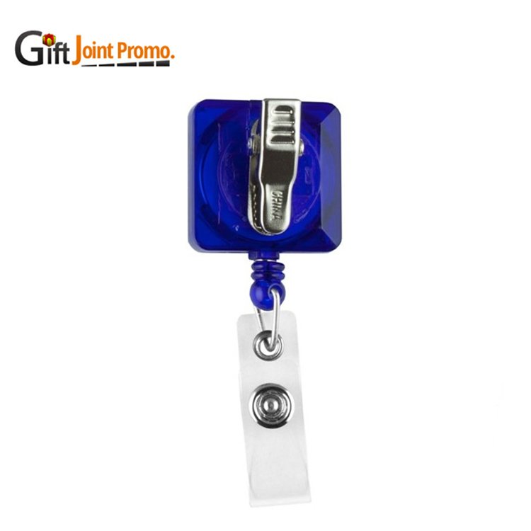 Custom Logo Square Shape Retractable Reel Badge Holder