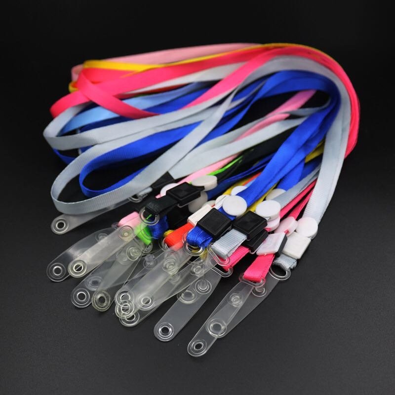 Wholesale factory 1cm polyester with pvc clip lanyard for id card badge holder