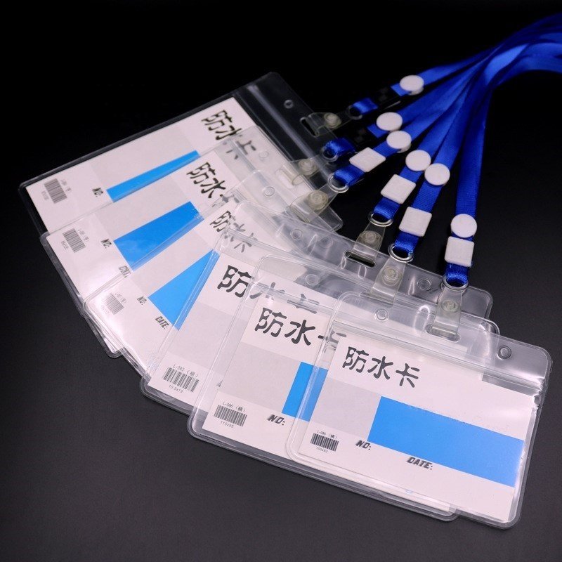 Wholesale factory 1cm polyester with pvc clip lanyard for id card badge holder