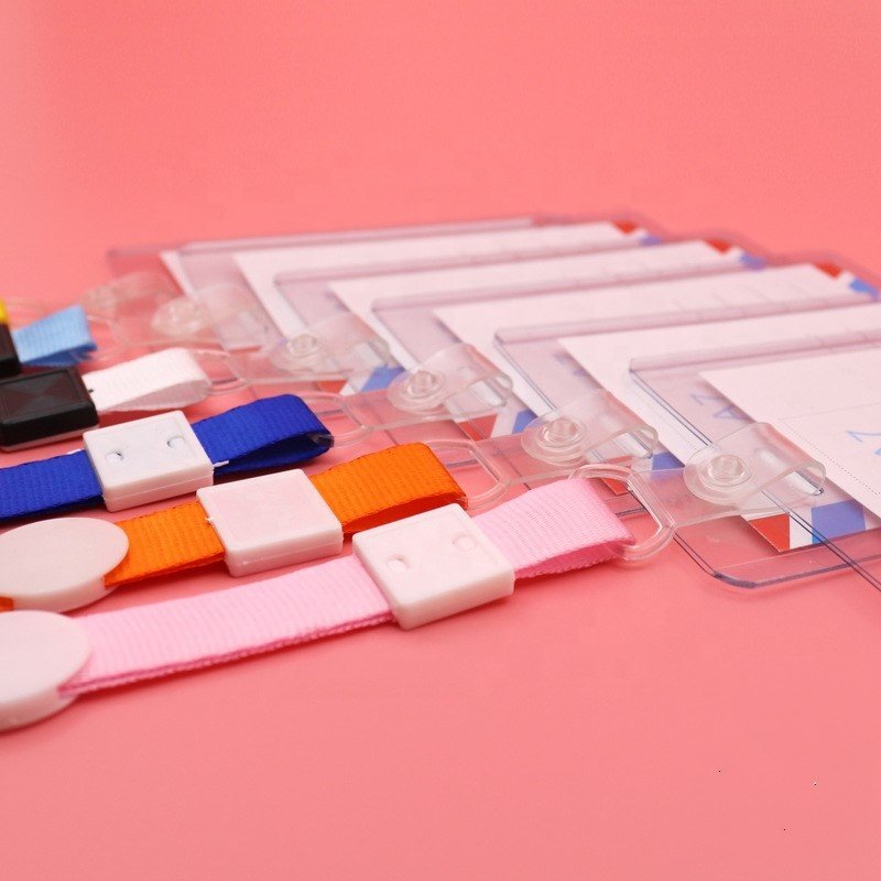 Wholesale factory 1cm polyester with pvc clip lanyard for id card badge holder