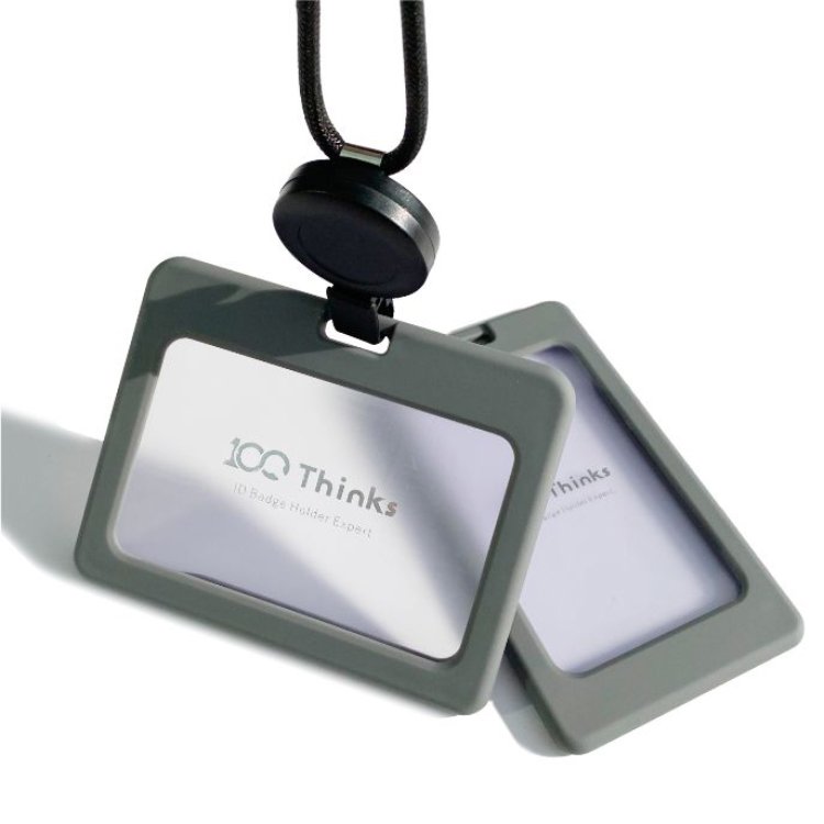 Fashionable ABS Retractable Lanyard and Plastic Card Badge Holders for Photos and Credit Cards