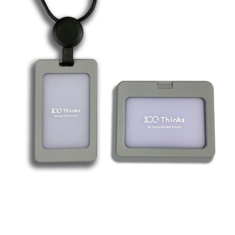 Fashionable ABS Retractable Lanyard and Plastic Card Badge Holders for Photos and Credit Cards
