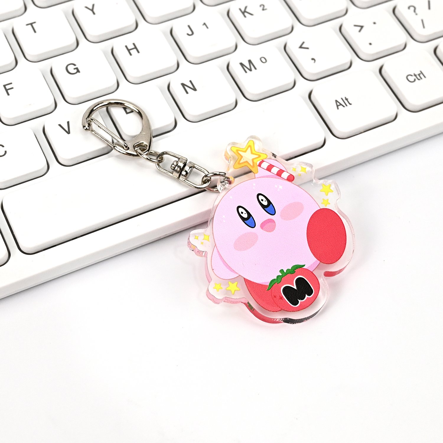 Custom cartoon anime acrylic keychain printed plastic transparent transparent hologram charm with your design key hanger