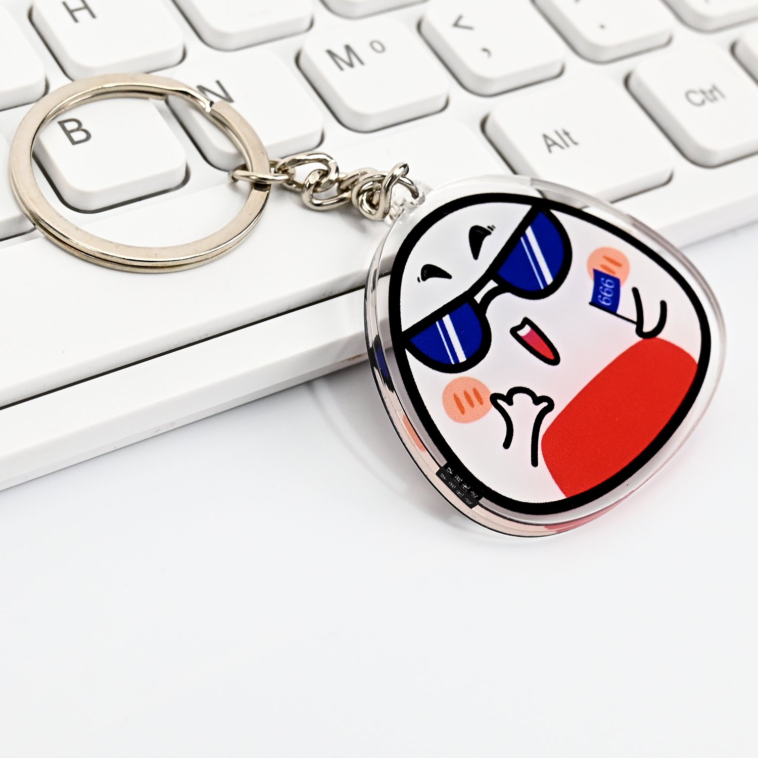 Custom cartoon anime acrylic keychain printed plastic transparent transparent hologram charm with your design key hanger
