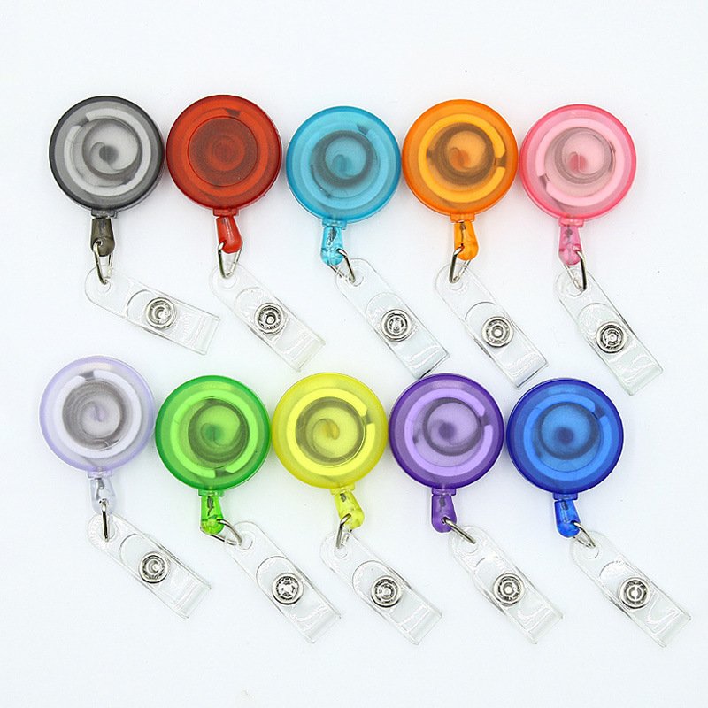 Custom Printed Retractable Yoyo Badge Reel round ABS Plastic Epoxy Holder with Felt Customizable ID Card Pull Reel Badge Clip