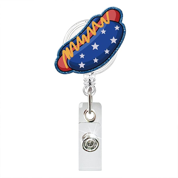 Most Popular Premium Quality Acrylic Charm Retractable Card Reel Id Badge Holder For Work