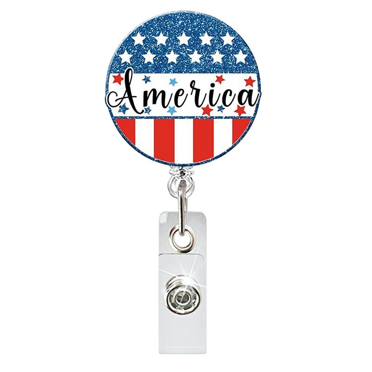 Most Popular Premium Quality Acrylic Charm Retractable Card Reel Id Badge Holder For Work