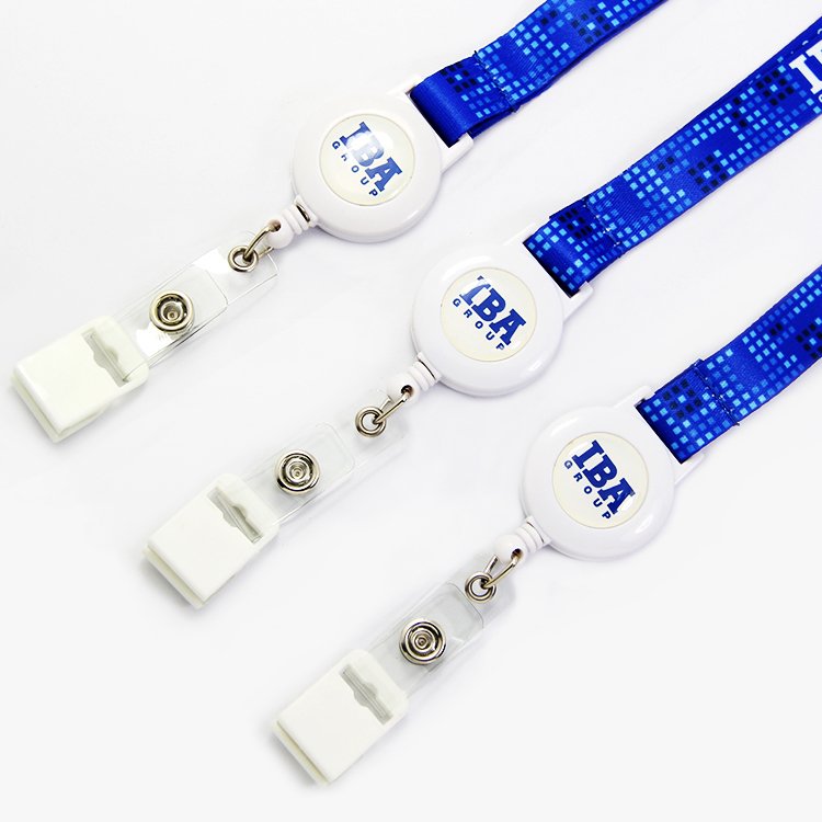 Custom Double Side Printed Neck Strap Blank Flat Polyester Para Sublimation Retractable Id Badge Reels Lanyard No Minimum Order
