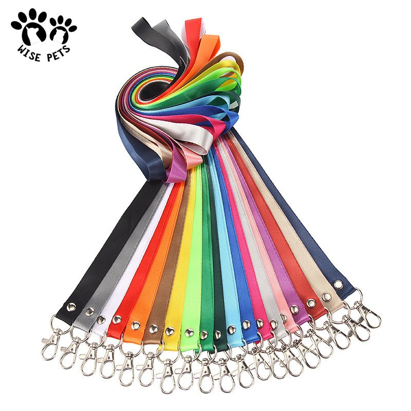 Custom LOGO Print Nylon Neck Strap Sling ID Badge Reel Keychain Holder Lanyards Breakaway Name Card Polyester Lanyard For Events
