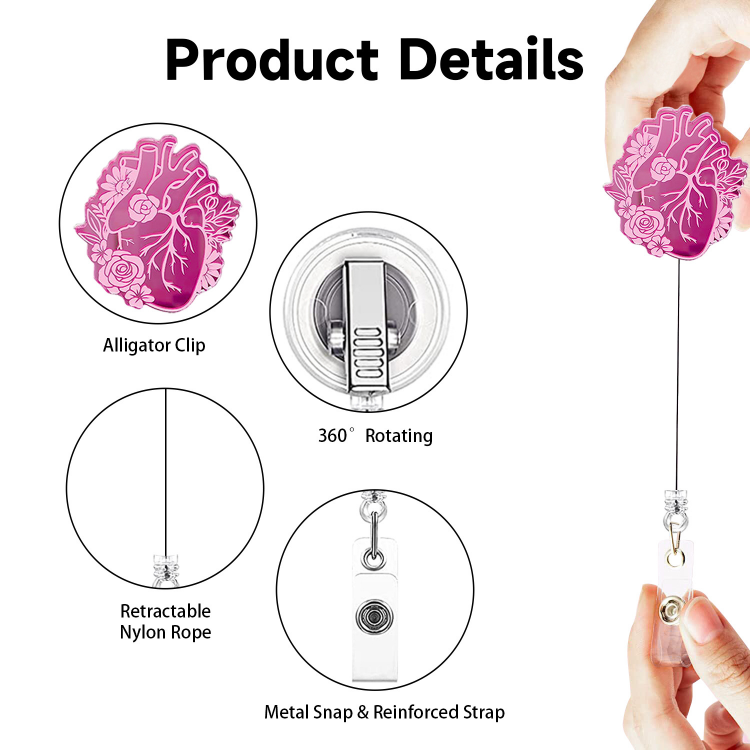 New Fashion Custom PVC Acrylic Badge Reel Nurse Doctor Medical Badge Holder