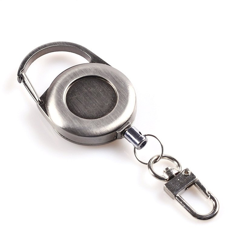 Retractable Keychain Heavy Duty Id Card Badge Holder Reel Students Doctor Nurse Badge Reel Clip With Carabiner Clip Key Ring
