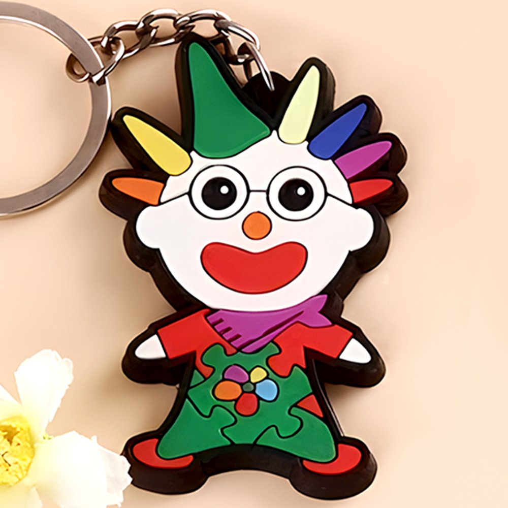 Wholesale custom 2d soft rubber key chain silicone keyring plastic pvc key holder chain personalised logo fashion cute pendant
