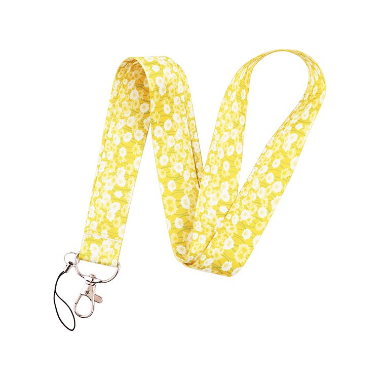 Custom printed sublimation neck strap car daisy sunflower flower painting lanyards with id card badge holder