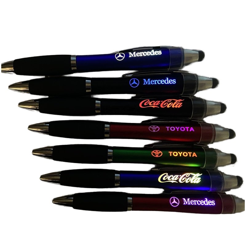 High Quality Promotional Gift LED Light Up Touch Screen Pen Custom Laser Logo Stylus Ballpoint Pen
