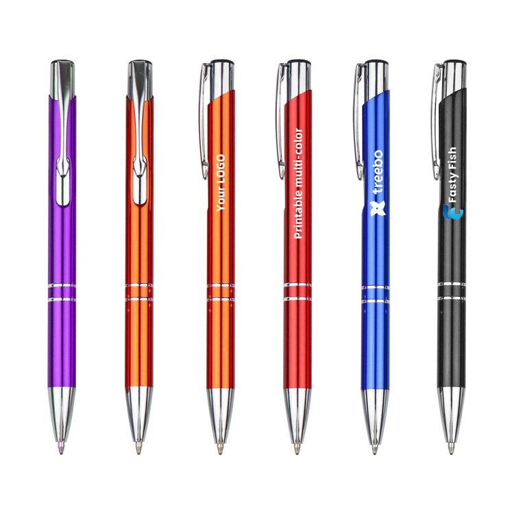 OEM Logo Personalized Ballpoint Pen Orange Business Ball Pen with Click Engraving Promotional Advertising Gift with Metal Body