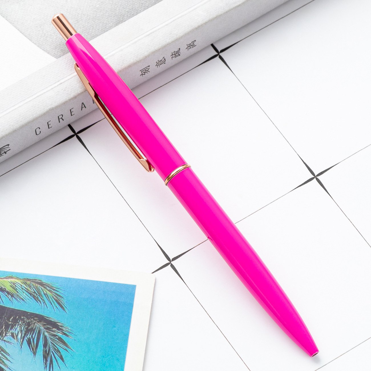 2024 Hot sale Multiple Color Metal Ballpoint Pen Press Type Aluminum Ball Pen With Custom Logo For Promotion Giveaway Gifts