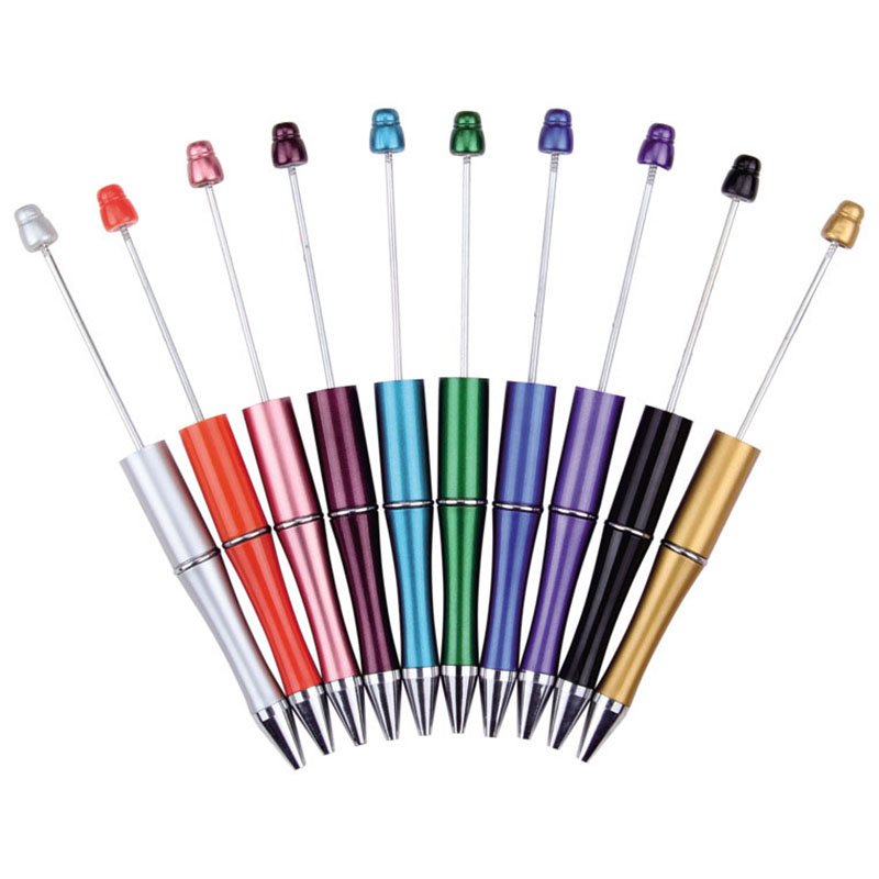Promotional Ballpoint Pen Stationery Gift Black Ink Plastic Bead Stylish Pens School Supplies Beads Ball Pen