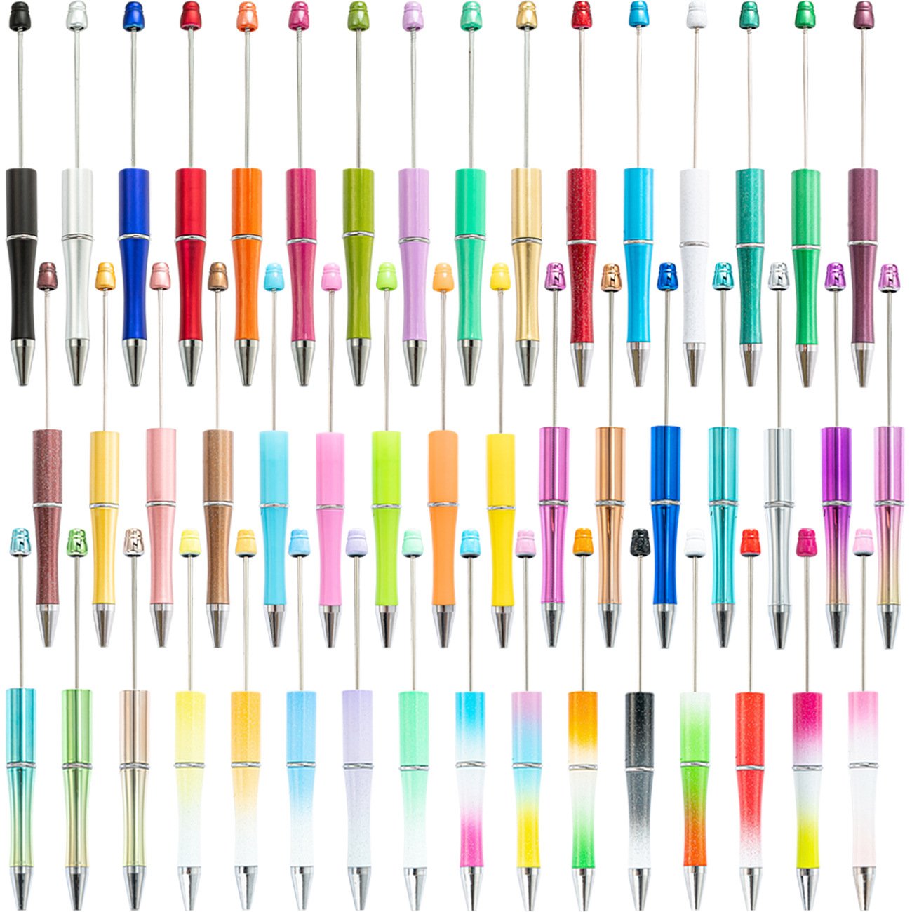 Promotional Ballpoint Pen Stationery Gift Black Ink Plastic Bead Stylish Pens School Supplies Beads Ball Pen