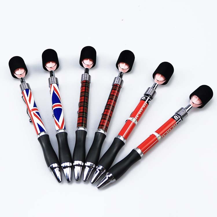 Wholesale custom logo metal soldier head souvenir 3d Kawaii ball pen Ballpoint pen