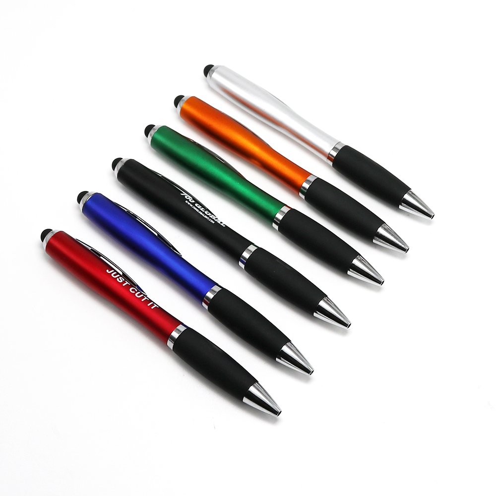 Wholesale Cheap Led Light Up Pen With Stylus Custom Printing Laser Logo Plastic Ballpoint Ball Ink