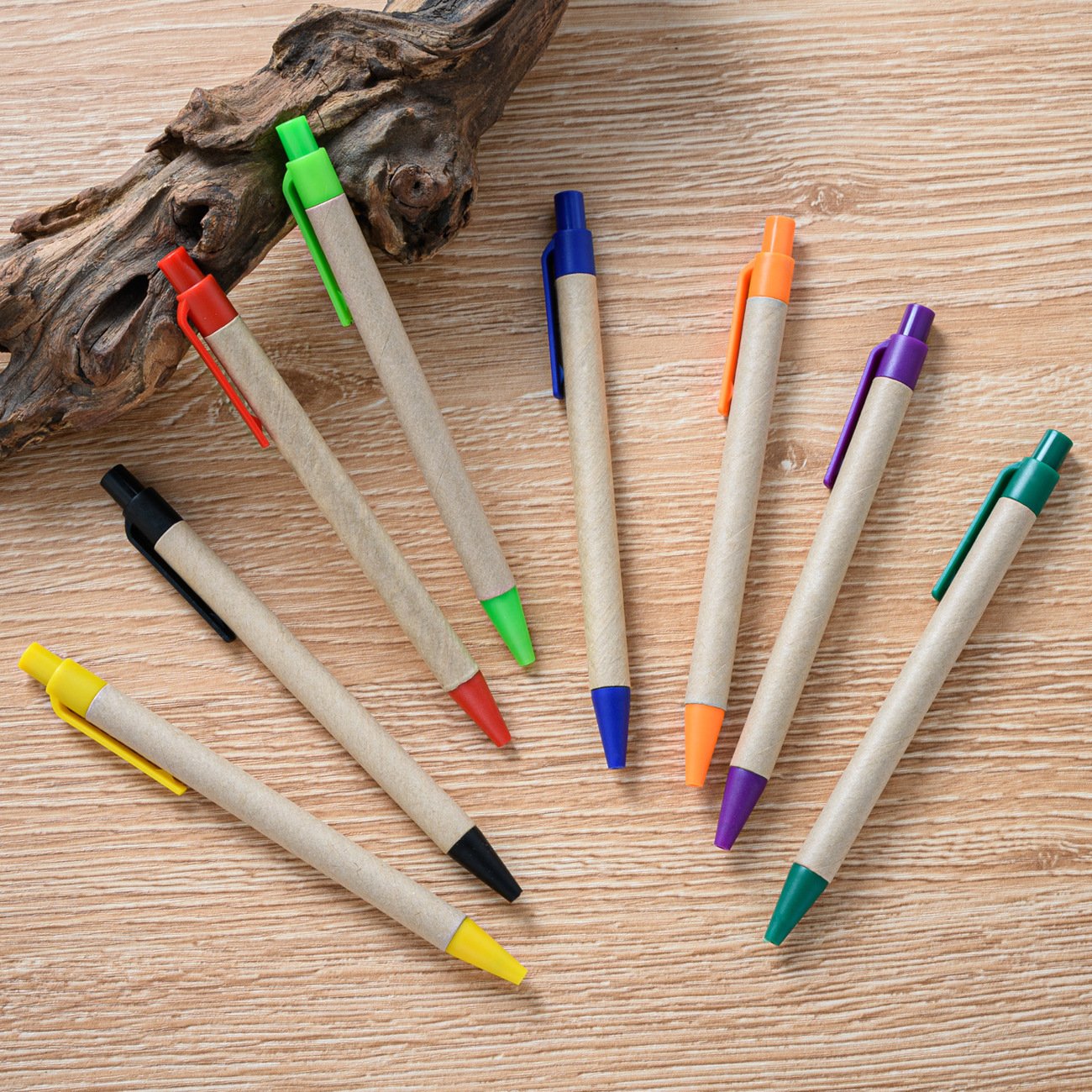 X929-1 Environmental Protection Kraft Paper Press Ballpoint Pen Custom Logo Paper Tube Pen Office Stationery Gift Wholesale Pen