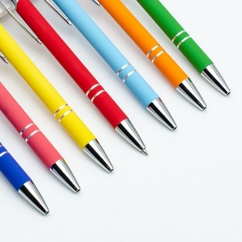 Personalized 1.0mm Black Ball Point Pen Laser Engraved Logo Promotional Metal Stylus Ballpoint Pencils Markers Cheap Advertising