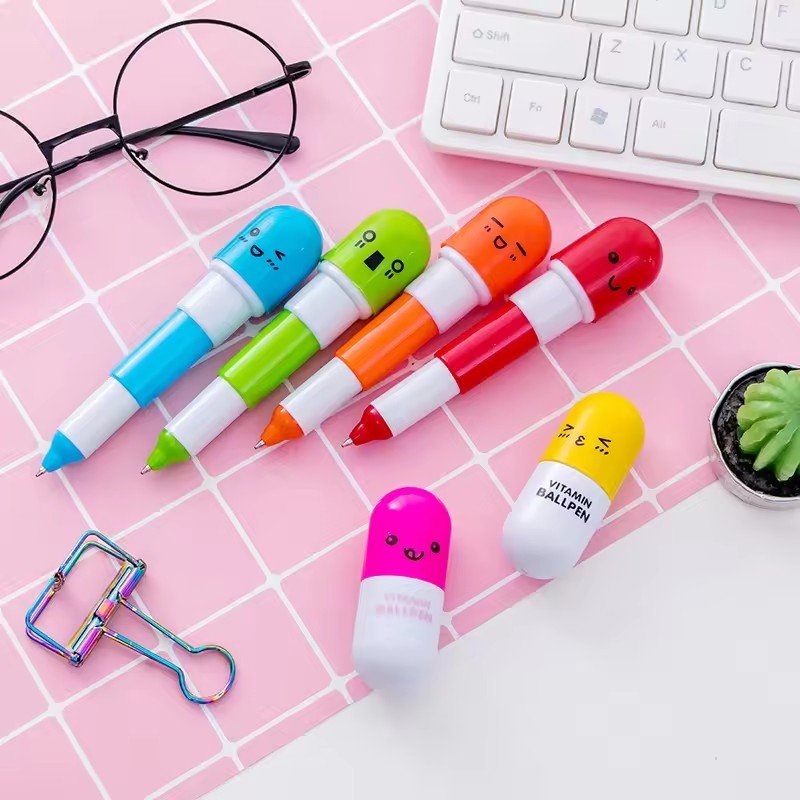 OEM Cute Plastic 0.7mm Blue Ink Promotional Gifts Ballpoint Pens with Custom Logo Novelty Stationery School Office Business Ad