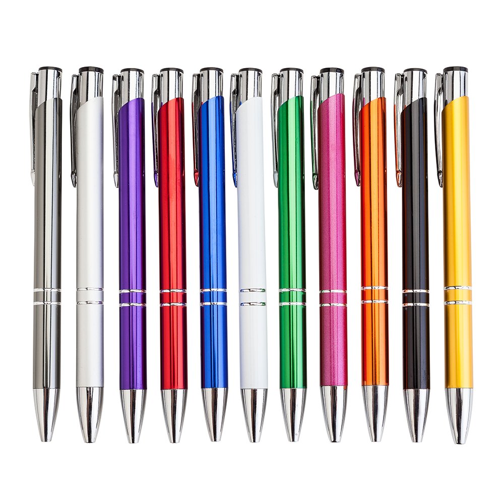 Popular Personalized Custom Logo Good Quality Advertising Metal Ball Pen Promotion Aluminum Ballpoint With Clip Retractable Pens