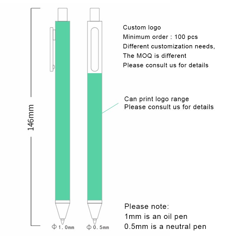 BSBH Wholesale Plastic 0.5mm Neutral Pen Ballpoint Pen With Logo Color Advertising Gift Ballpoint Pen