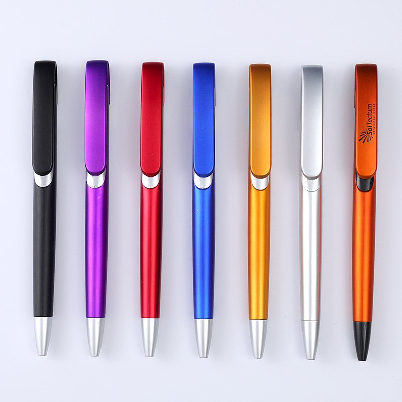 Promotion Cheap Plastic Advertising Ballpoint Pen Multi-Color Wholesale 1.0MM Black Ink Blue Ink Ballpoint Pen Custom Logo