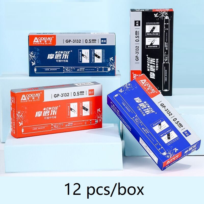 Office and business erasable pen Aode Mei student ballpoint pen exam writing transparent Ink 0.5mm erasable gel pen