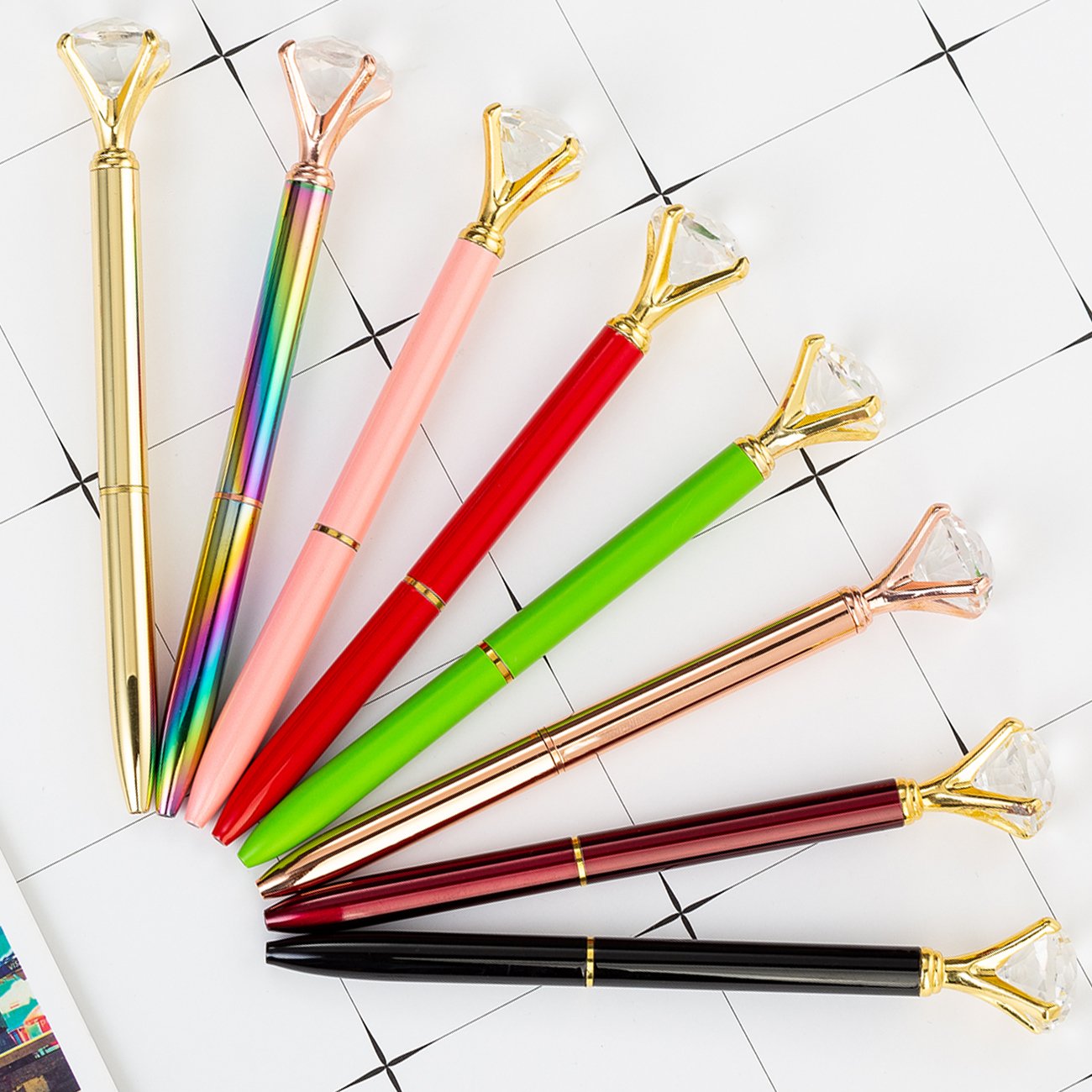 New big diamond metal ballpoint pen gift diamond ballpoint pen crystal pen with LOGO