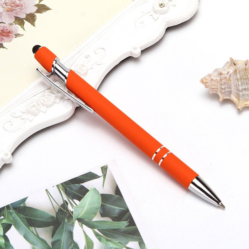 New Cheap Metal 2 in 1 Stylus Pen Multi-colored Ballpoint Pen with LOGO Printing for All Brands Touch Screen Electronic Products