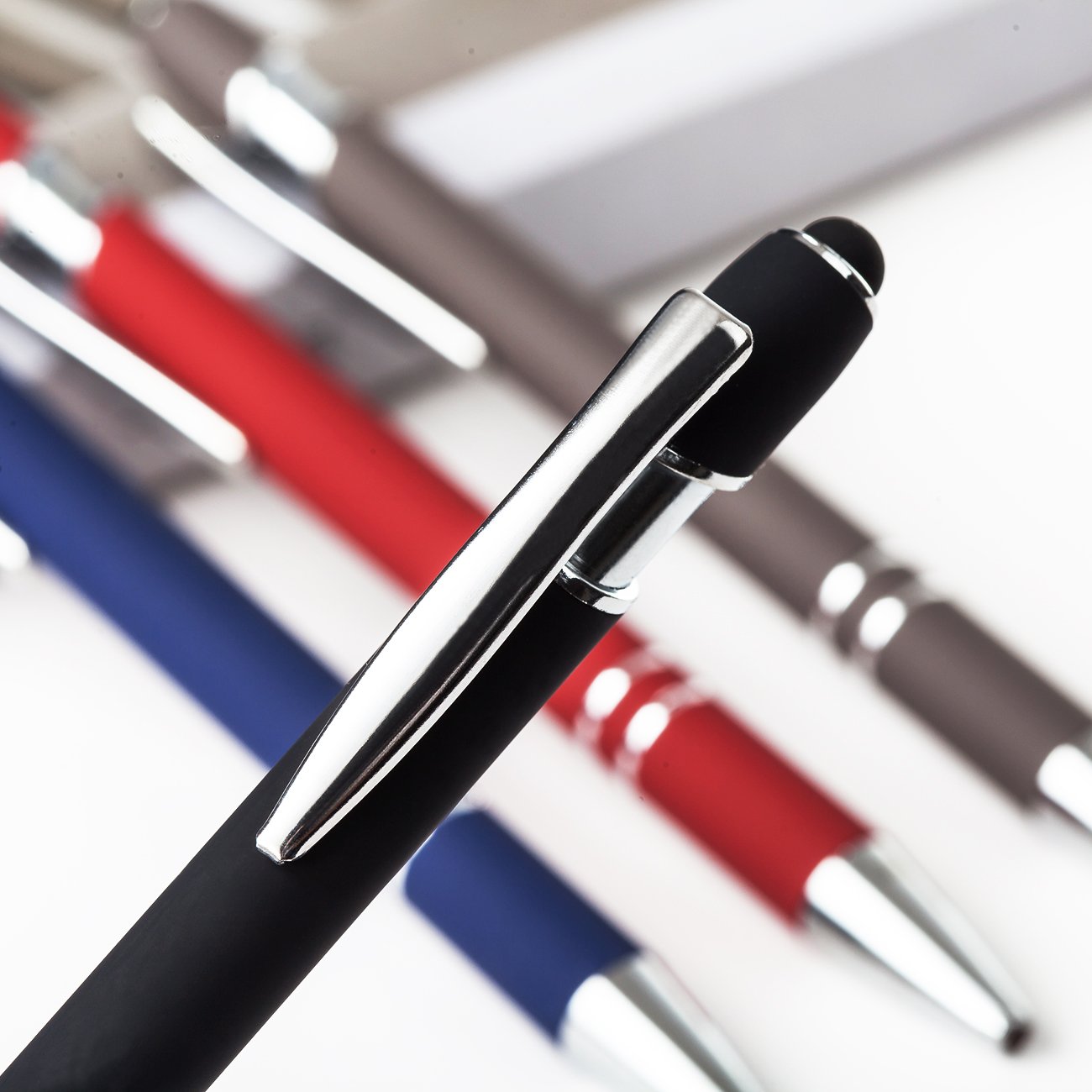 Custom logo Personalized Advertising Cheap Gift Metal Aluminum ballpoint Pen With Stylus