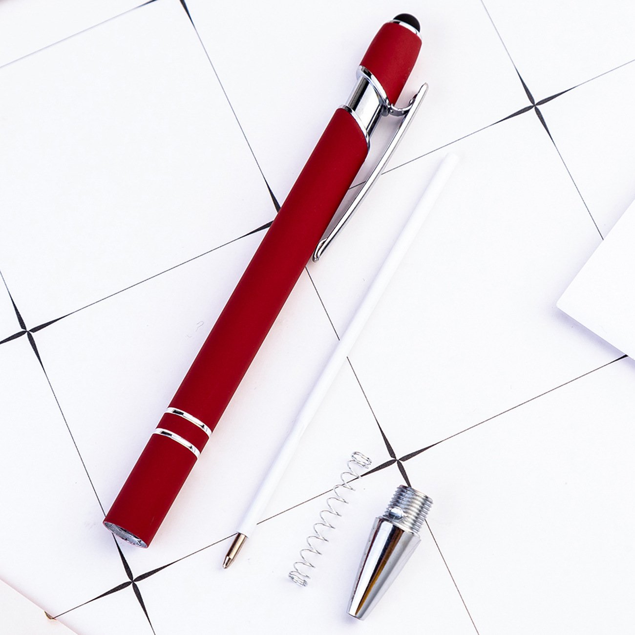 Custom logo Personalized Advertising Cheap Gift Metal Aluminum ballpoint Pen With Stylus