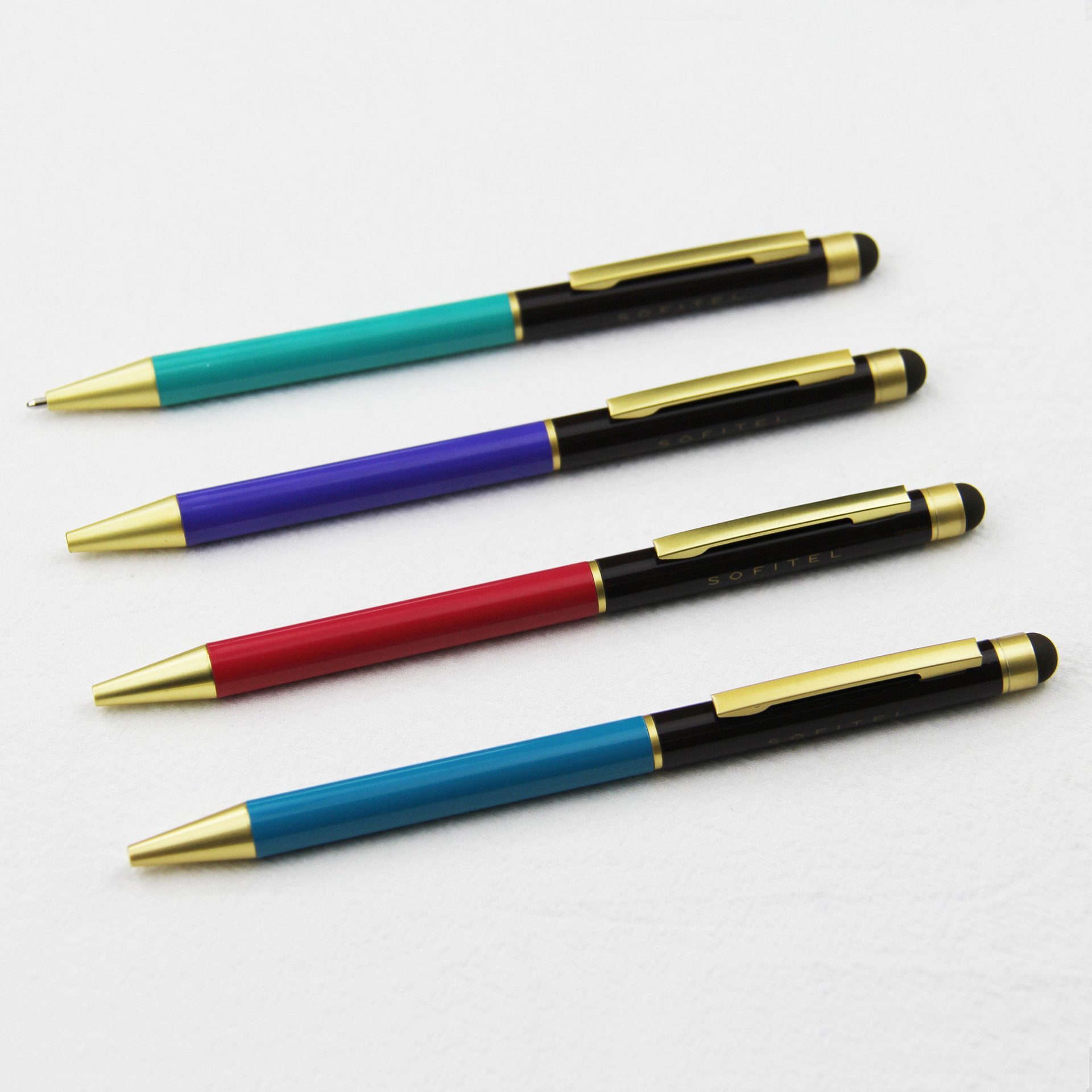 Custom logo Wholesale Custom Cheap Sofitel Hotel Promotion Gift Slim Metal Twist Ballpoint Pen