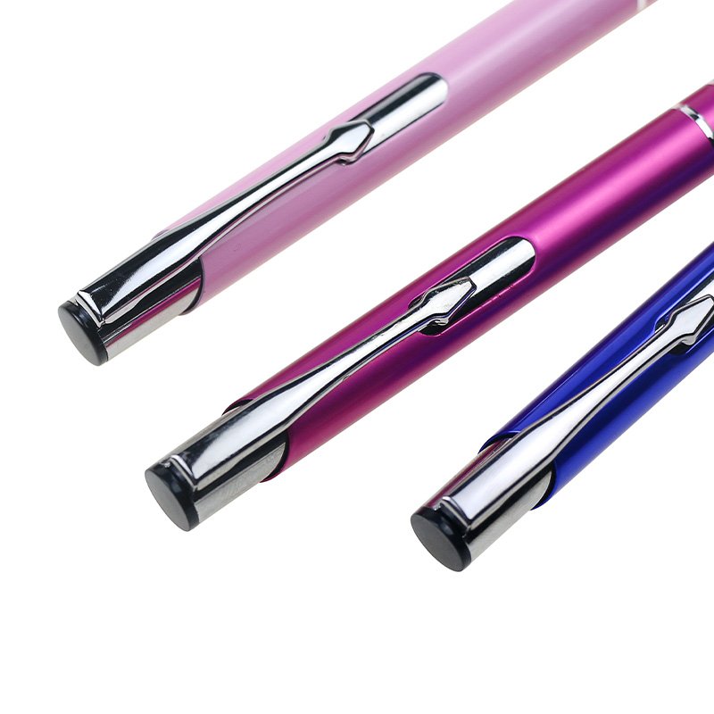BECOL Hot Selling Advertising Ballpoint Pen Multi Color Click Business Pen Metal Aluminum Ball Pen with Custom Logo for Office