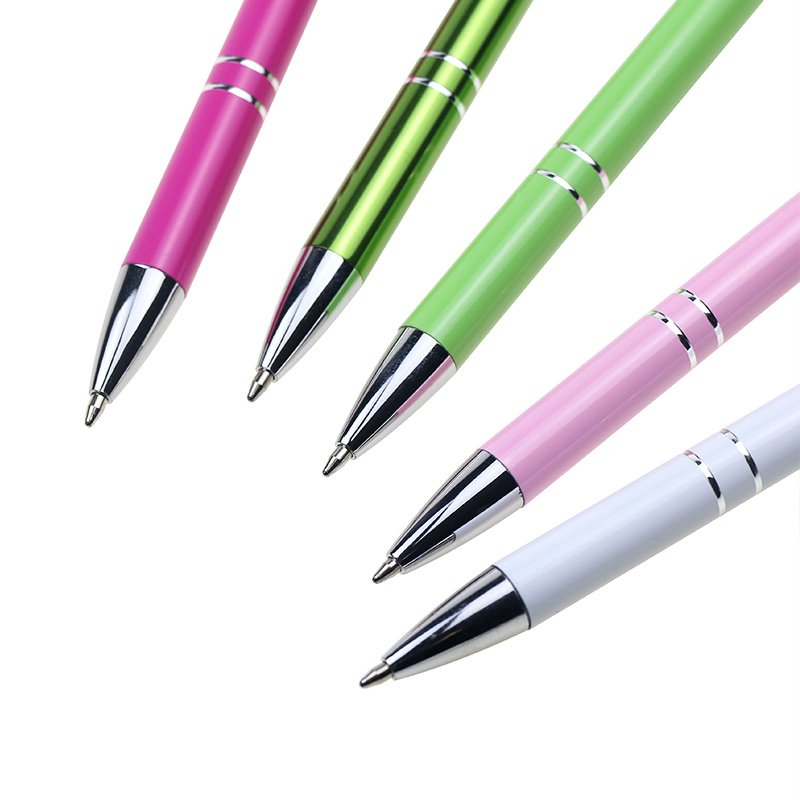BECOL Hot Selling Advertising Ballpoint Pen Multi Color Click Business Pen Metal Aluminum Ball Pen with Custom Logo for Office