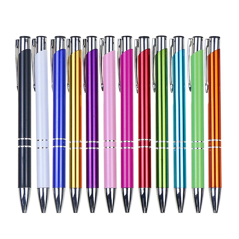 BECOL Hot Selling Advertising Ballpoint Pen Multi Color Click Business Pen Metal Aluminum Ball Pen with Custom Logo for Office