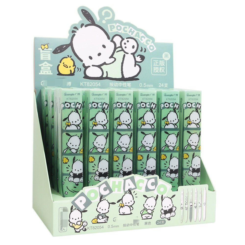 Botu 24pcs/Box Bulk Fun Sanrioed Pochacco Pen Set Stationery Blindbox Accessories Kuromi Blind Mystery Box