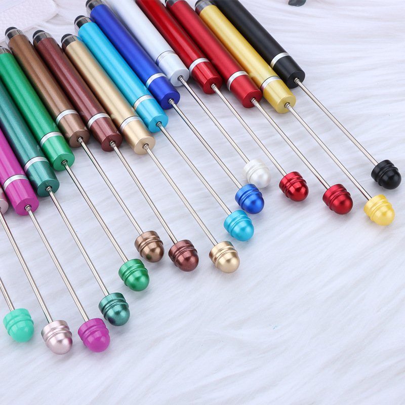 X1029-2 Wholesale Multi Function Plastic Stylus Beadable Pens DIY Decorative Beaded Pens Gift Ballpoint Pens School Supplies