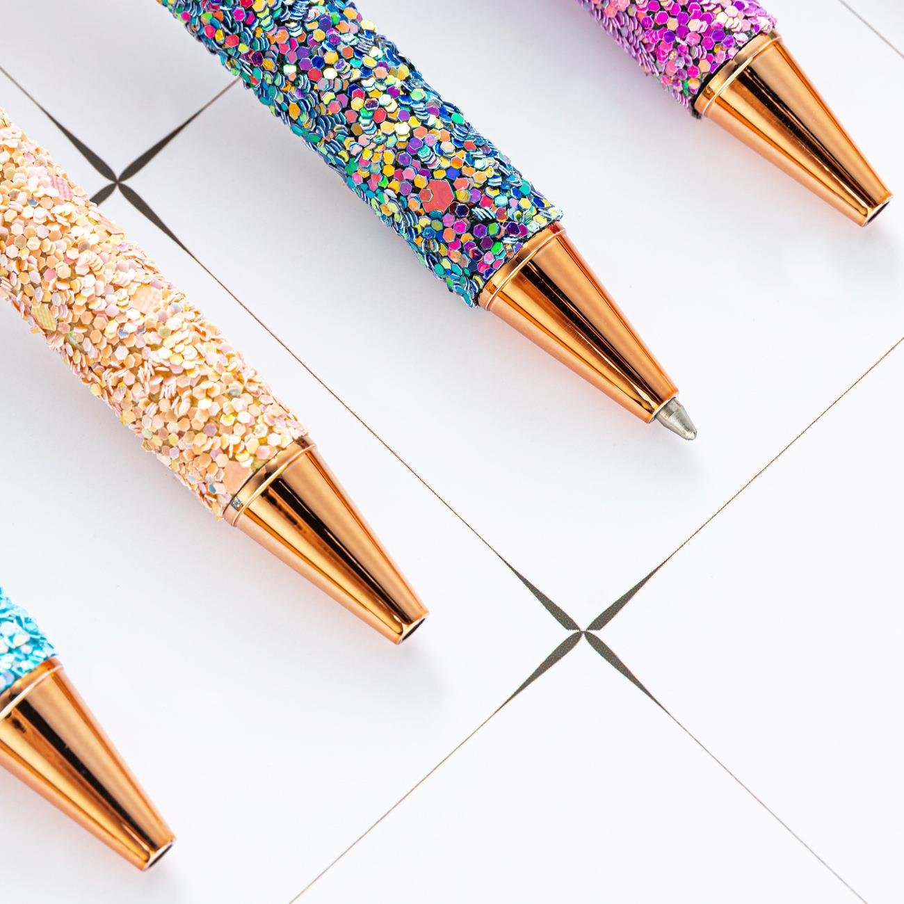 Korean version creative girl sequin press ballpoint pen practical student writing craft ballpoint pen