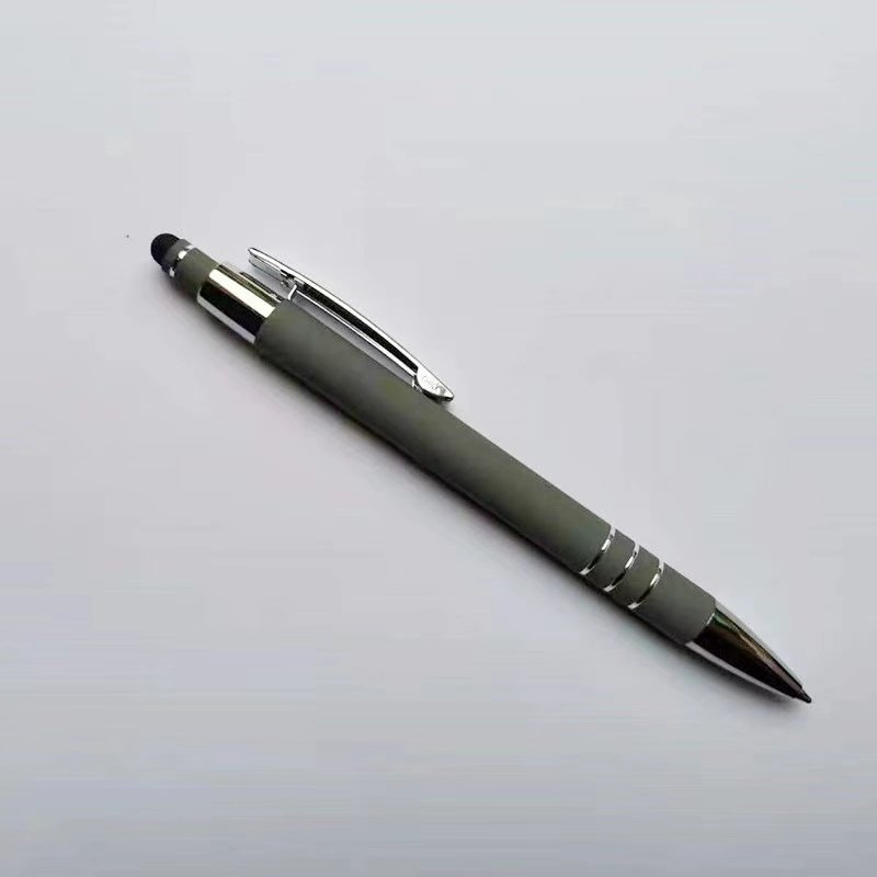 cheap hot promotion promotional cheap plastic gel ink roller ballpoint aluminum touch rubber pens with custom logo