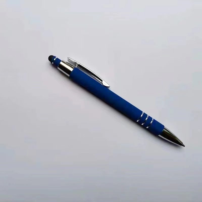 cheap hot promotion promotional cheap plastic gel ink roller ballpoint aluminum touch rubber pens with custom logo