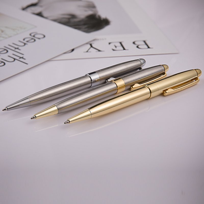 New Launched Stationery Items Pen Luxury Engraved Metal Pens Gold Silver Ballpoint Pen